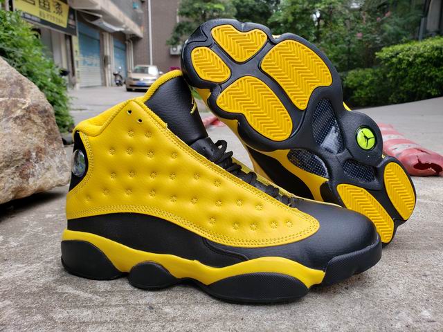 Air Jordan 13 Men's Basketball Shoes Yellow Black AJ13-83 - Click Image to Close